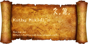 Kuthy Miklós névjegykártya